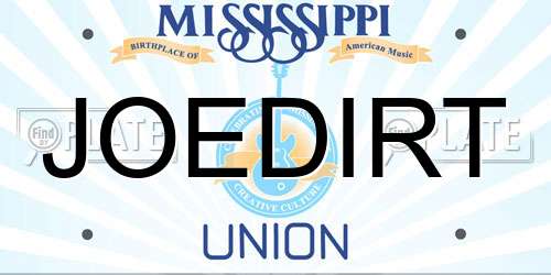 JOEDIRT Mississippi License Plate