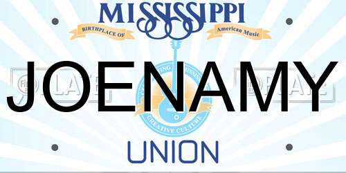 JOENAMY Mississippi License Plate