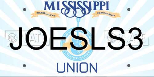 JOESLS3 Mississippi License Plate