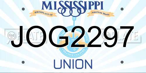 JOG2297 Mississippi License Plate