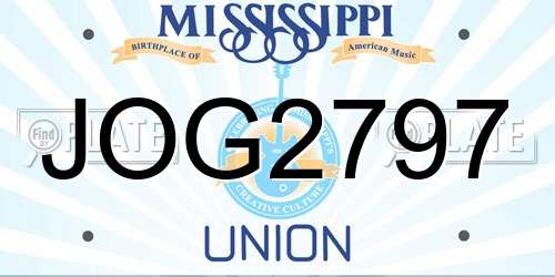 JOG2797 Mississippi License Plate