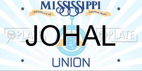 JOHAL Mississippi License Plate