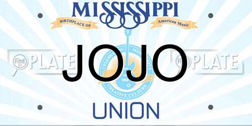 JOJO Mississippi License Plate