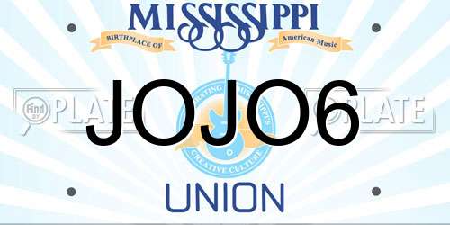 JOJO6 Mississippi License Plate