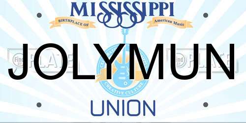 JOLYMUN Mississippi License Plate