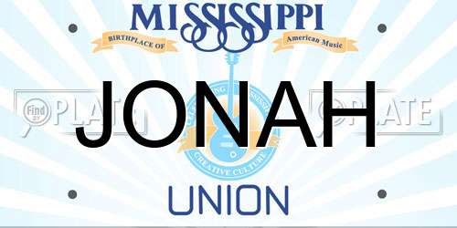 JONAH Mississippi License Plate