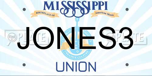 JONES3 Mississippi License Plate