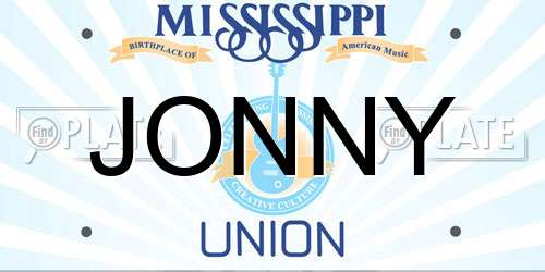 JONNY Mississippi License Plate