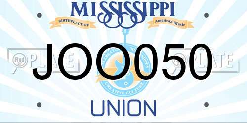 JOO050 Mississippi License Plate