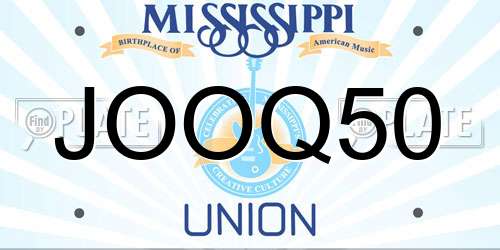 JOOQ50 Mississippi License Plate