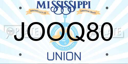 JOOQ80 Mississippi License Plate