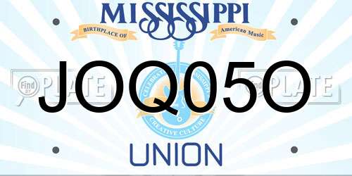 JOQ05O Mississippi License Plate