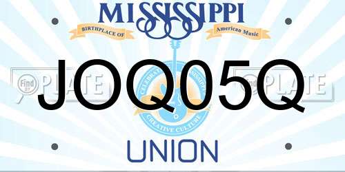 JOQ05Q Mississippi License Plate