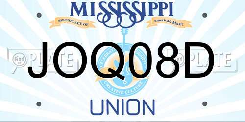 JOQ08D Mississippi License Plate