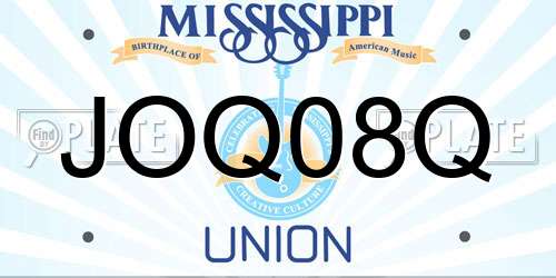JOQ08Q Mississippi License Plate