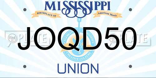JOQD50 Mississippi License Plate