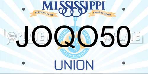 JOQO50 Mississippi License Plate