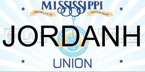 JORDANH Mississippi License Plate