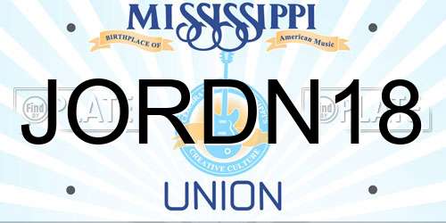 JORDN18 Mississippi License Plate