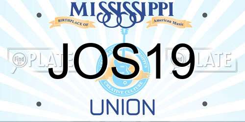 JOS19 Mississippi License Plate
