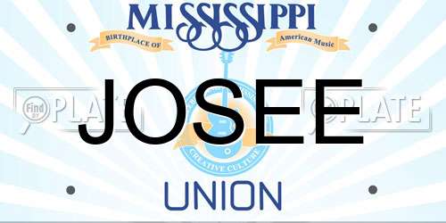 JOSEE Mississippi License Plate