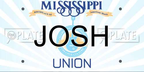 JOSH Mississippi License Plate