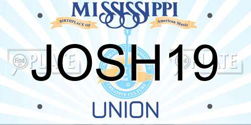 JOSH19 Mississippi License Plate