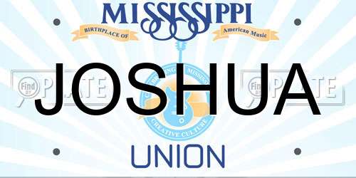 JOSHUA Mississippi License Plate