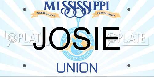 JOSIE Mississippi License Plate