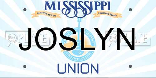 JOSLYN Mississippi License Plate