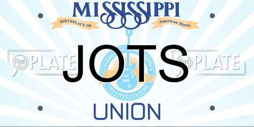 JOTS Mississippi License Plate