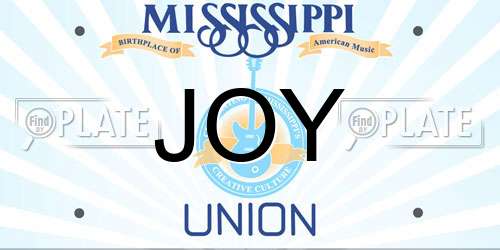 JOY Mississippi License Plate