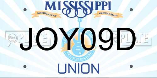 JOY09D Mississippi License Plate