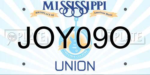 JOY09O Mississippi License Plate