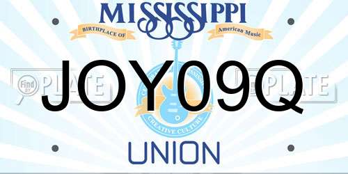 JOY09Q Mississippi License Plate