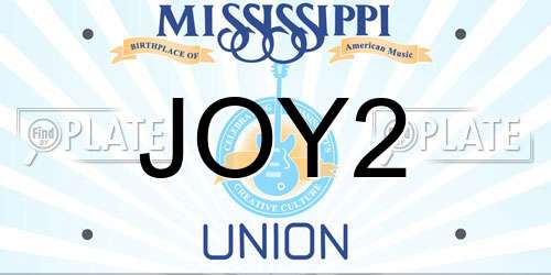 JOY2 Mississippi License Plate