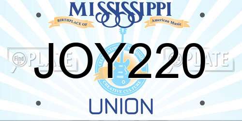 JOY220 Mississippi License Plate