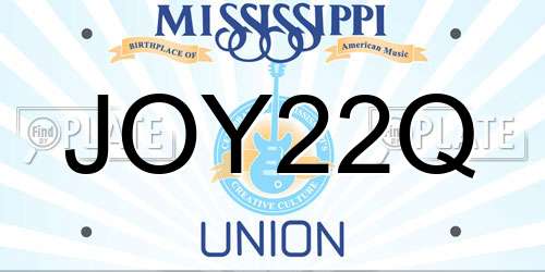 JOY22Q Mississippi License Plate