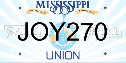 JOY270 Mississippi License Plate