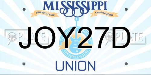 JOY27D Mississippi License Plate