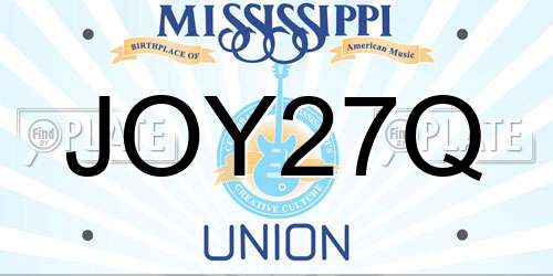 JOY27Q Mississippi License Plate