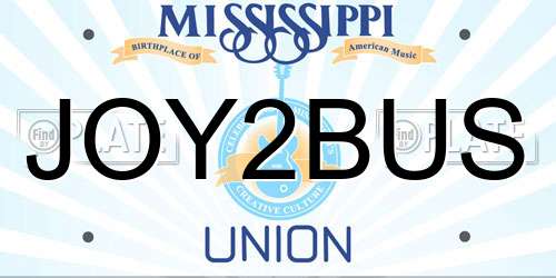 JOY2BUS Mississippi License Plate