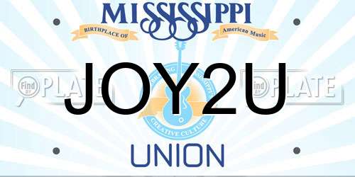 JOY2U Mississippi License Plate