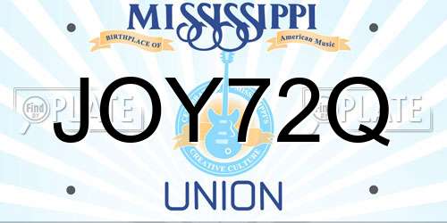 JOY72Q Mississippi License Plate