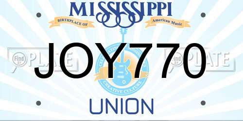 JOY770 Mississippi License Plate