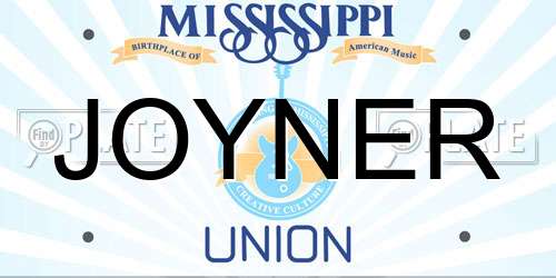 JOYNER Mississippi License Plate