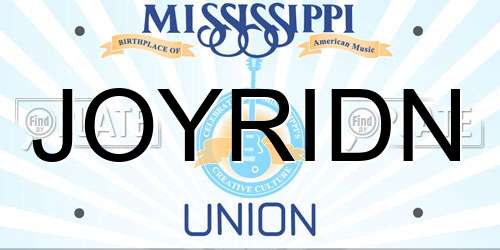 JOYRIDN Mississippi License Plate