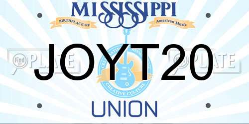 JOYT20 Mississippi License Plate