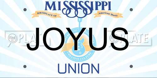 JOYUS Mississippi License Plate
