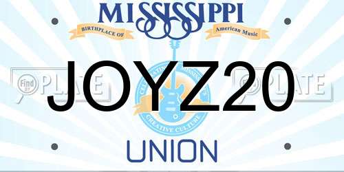 JOYZ20 Mississippi License Plate